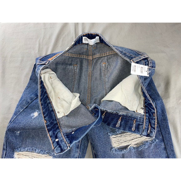 RSQ Destroyed Button Fly 100% Cotton Denim Boyfriend Jeans. Women's 29, NWT!! - Picture 7 of 9